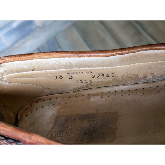 Allen Edmonds Woodstock Brown Leather Loafers Size 10B USA Made Worn Patina - Picture 9 of 10